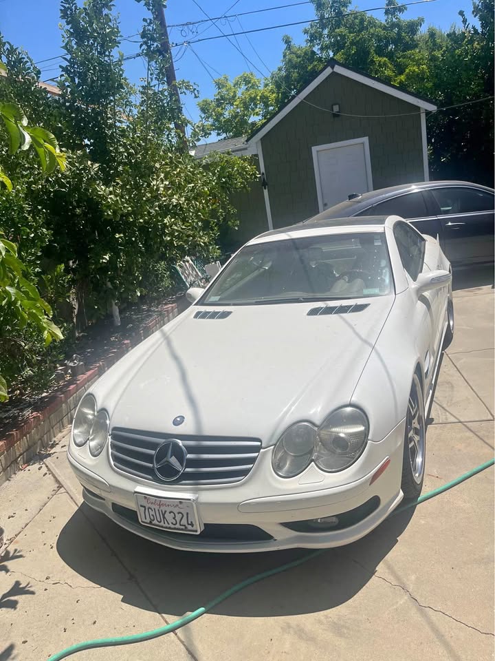 White 2004 Mercedes-Benz 500SL automatic roadster For Sale