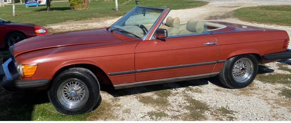 Orange 1977 Mercedes-Benz SL-class automatic convertible For Sale