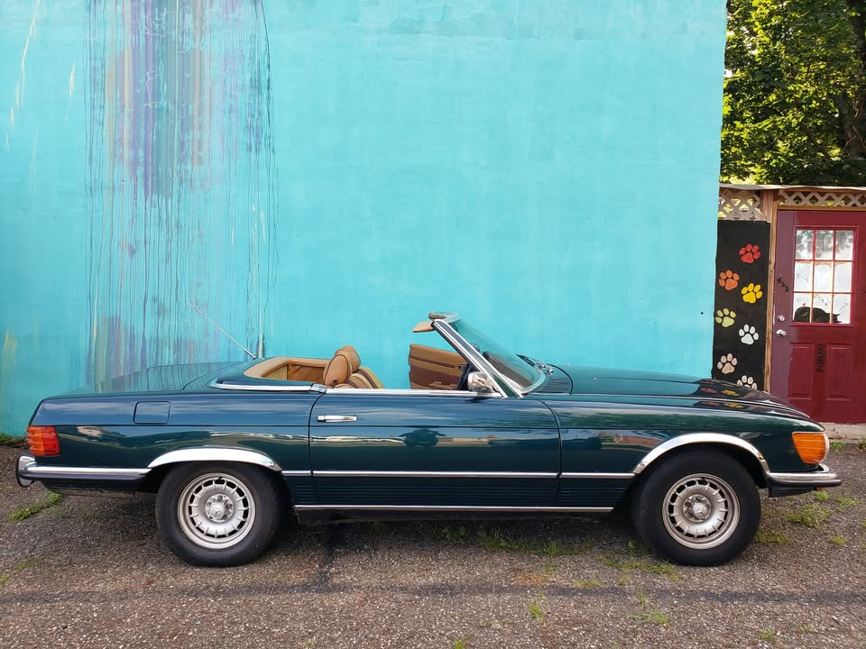 Green 1972 Mercedes-Benz SL450 automatic convertible For Sale